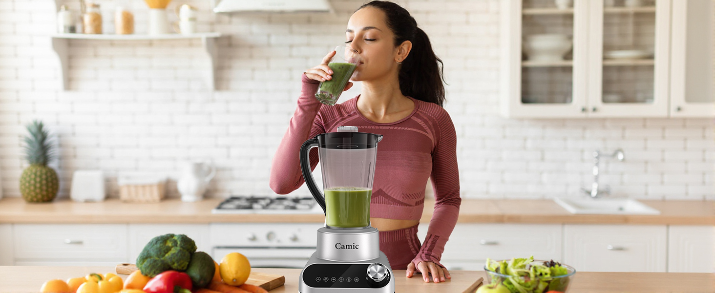 Кухонний комбайн Camic 1500W з мискою 2.5л, 6 програм, подрібнювач, нарізач, міксер, аксесуари, для дому, сріблястий