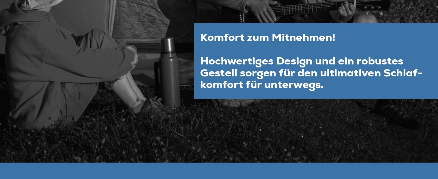 Складане кемпінгове ліжко 24MOVE® для відпочинку на природі та вдома, витримує до 200 кг, 210x72x45 см, чорне, з сумкою для перенесення