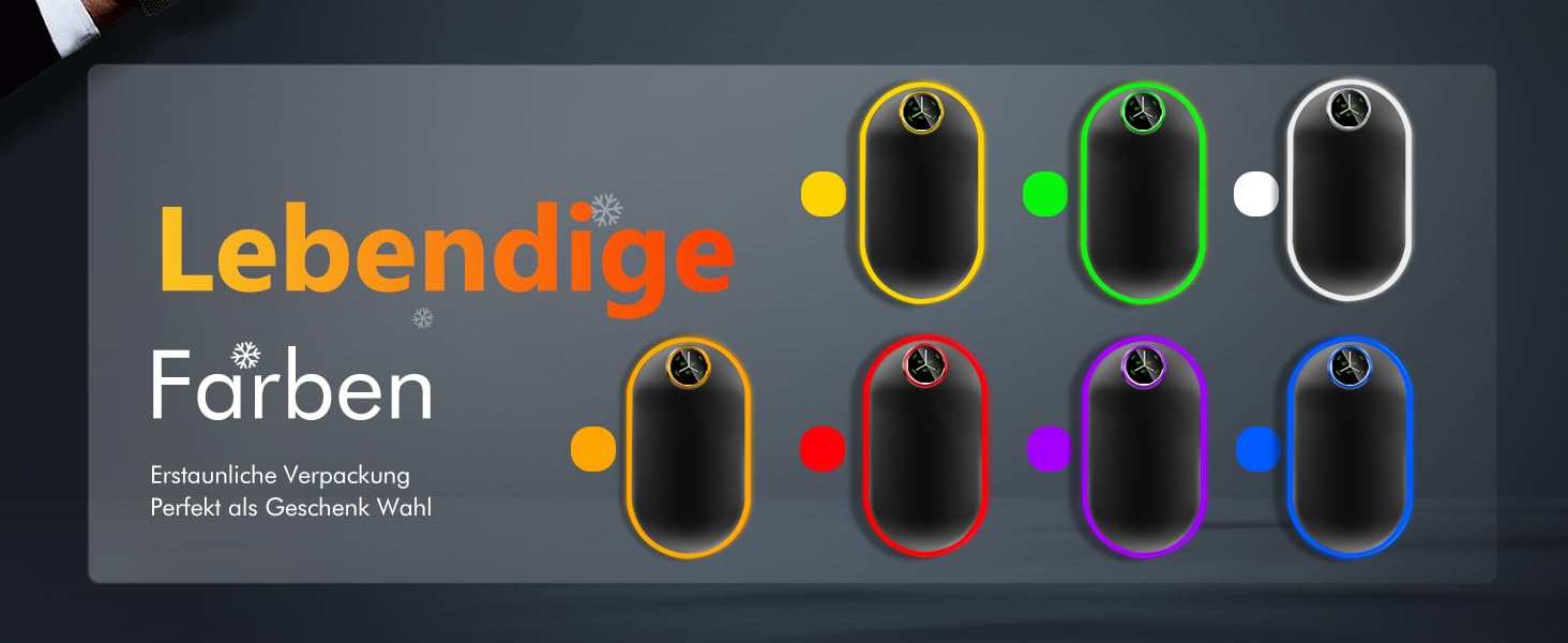 Електричний підігрівач для рук 10000mAh з підсвічуванням (7 кольорів), перезаряджуваний, портативний, чорний - ідеальний зимовий подарунок для чоловіків та жінок