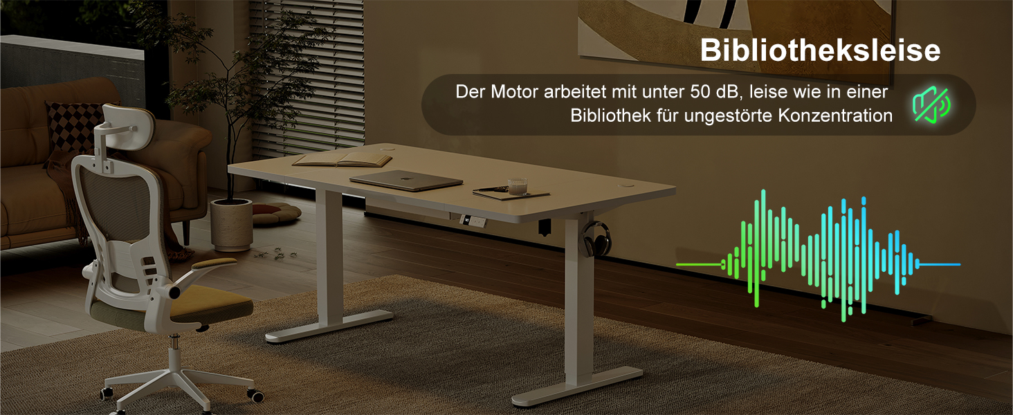 Електричний стіл Devoko з регулюванням висоти 200x80 см, білий, з USB-C зарядкою та органайзером для кабелів