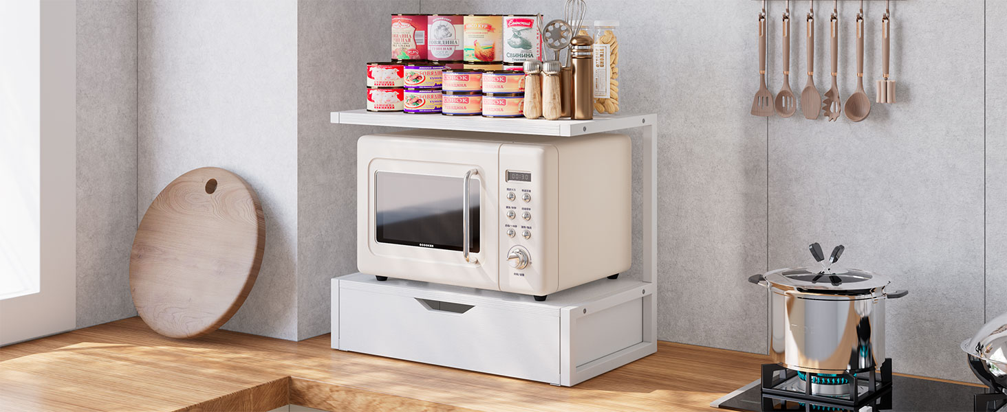 Підставка для принтера IBUYKE 2-ярусна, стіл з полицею для офісу, органайзер для паперів, книг, сканера, факсу, білого кольору TLJ015W