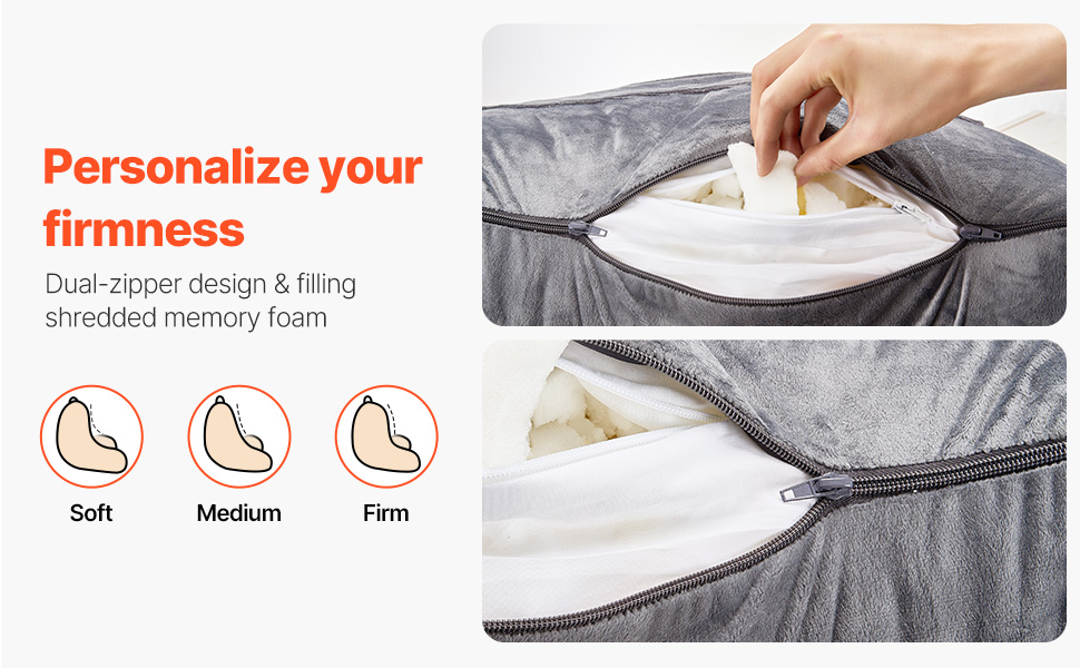 Крісло-мішок VEVOR з memory foam, з кишенями та чохлом з велюру, сіре - для читання, перегляду телевізора та ігор