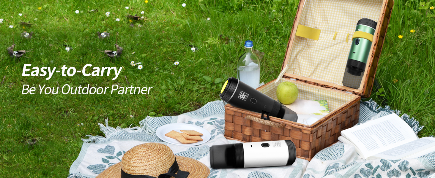 Портативна електрична кавомашина EVERANGE для еспресо та капсул, з LCD-дисплеєм (зелена)