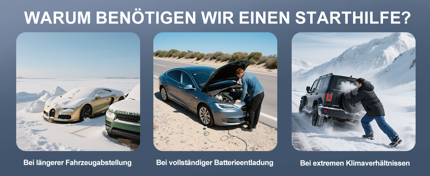 Powerbank для автомобіля з компресором Starthilfe 6000A, LED-ліхтарик, 12V, для 8L бензину/10L дизеля