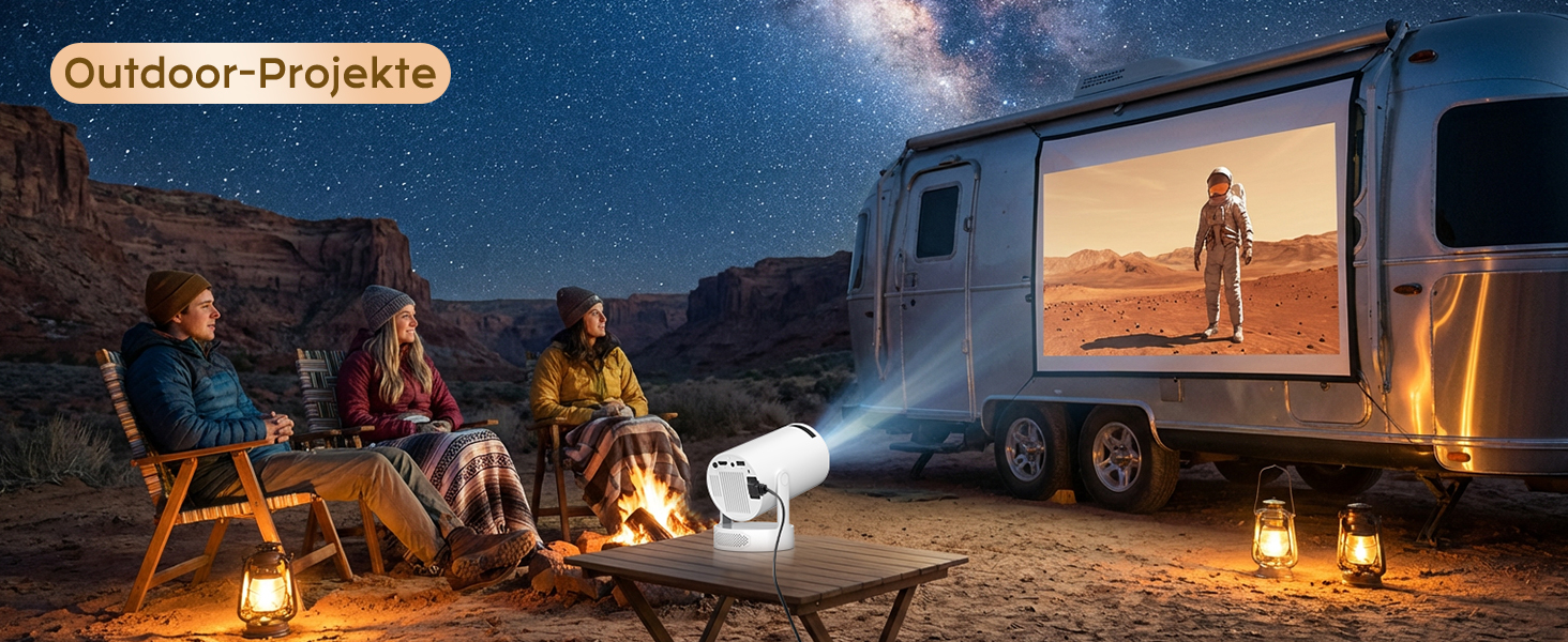 Міні-проектор 4K 1080p Full HD з Android 12.0, Wi-Fi 6, Bluetooth 5.4, автоматичною корекцією трапеції та вбудованим динаміком 5 Вт - для домашнього кінотеатру та вулиці