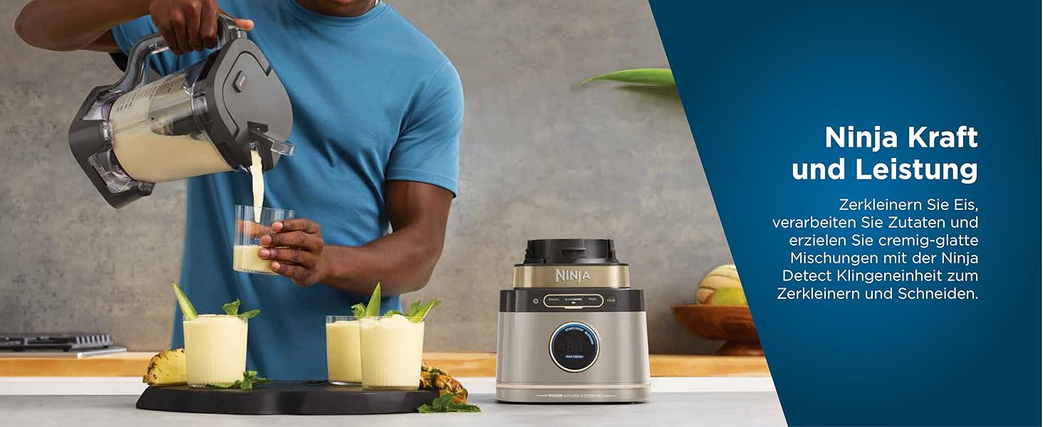 Блендер-чопер Ninja 3-в-1 Detect Power Pro (1200W), чорний, Stone Gold, TB401EUSTGD