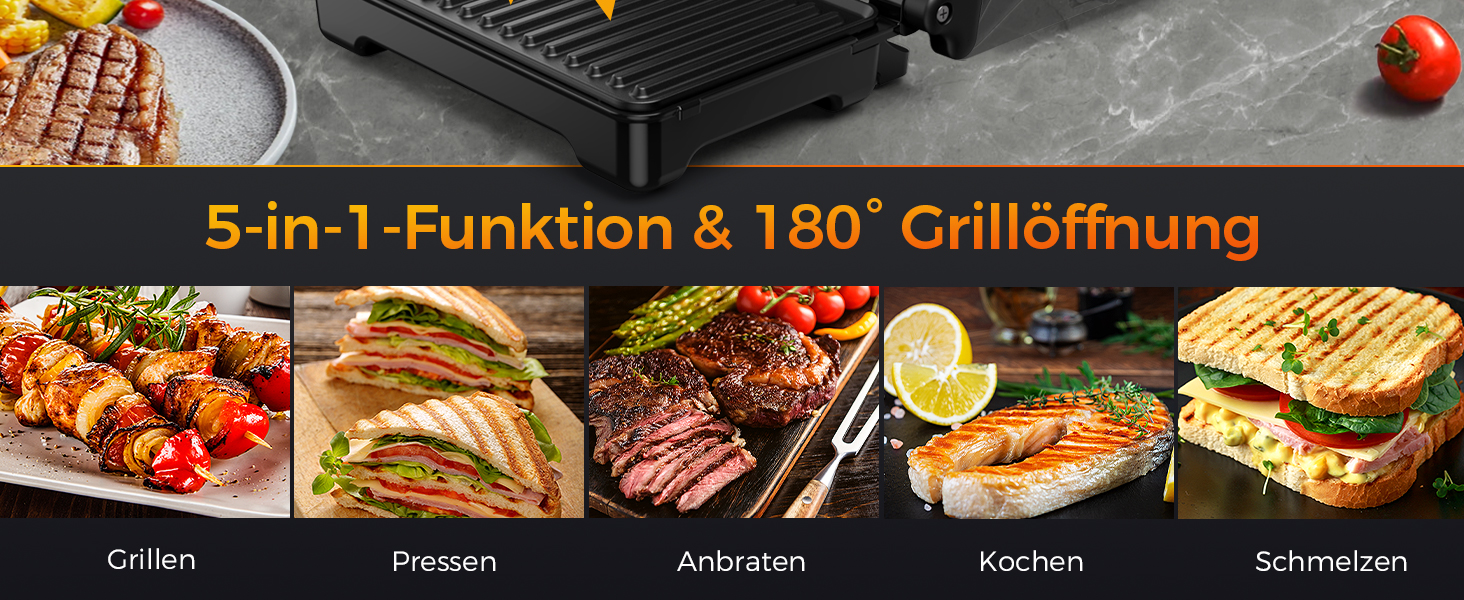 Sandwichmaker YASHE 1500W з антипригарним покриттям XXL, автоматичне регулювання температури, для 2 тостів