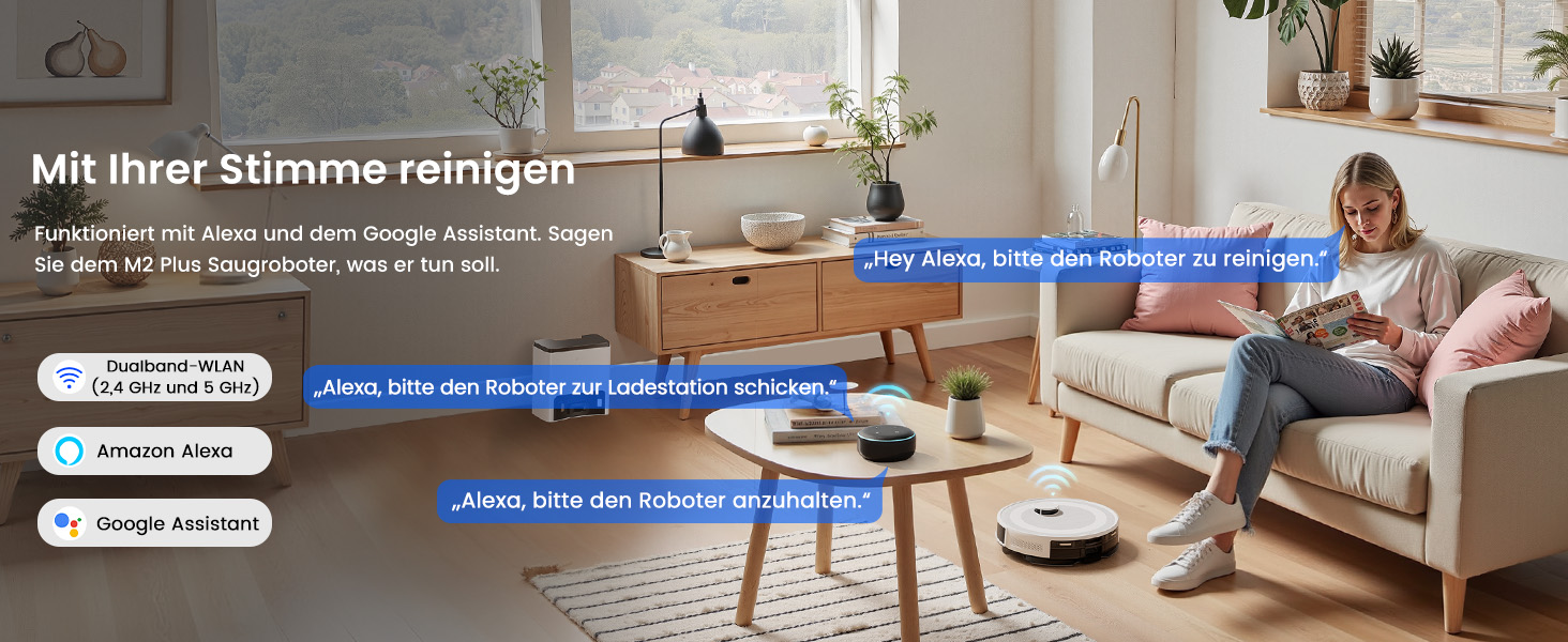 Робот-пилосос LEFANT M2Plus з функцією миття підлоги, 6000Pa, LiDAR-навігація, самоочищення, ідеальний для видалення шерсті тварин