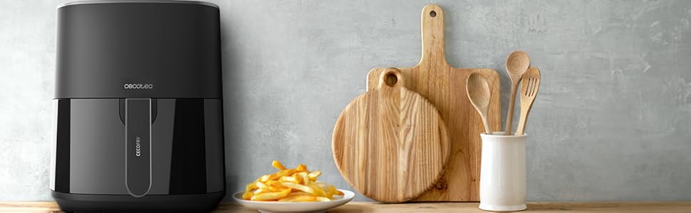 Фритюрниця без олії Cecotec Cecofry 6000 Full, 6 л, 1700 Вт, PerfectCook, 12 режимів, чорний