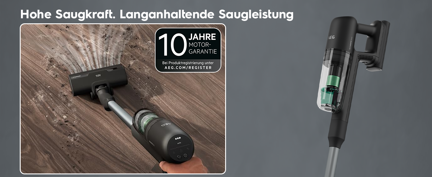 Акумуляторний пилосос AEG Serie 7000 Granitgrau: потужний, легкий (2,2 кг), ергономічний, з 70% перероблених матеріалів, до 50 хв роботи, 120 м², 2в1, 5-рівнева фільтрація, для всіх типів підлоги, автоматичний, сірий, AP71UB14AM