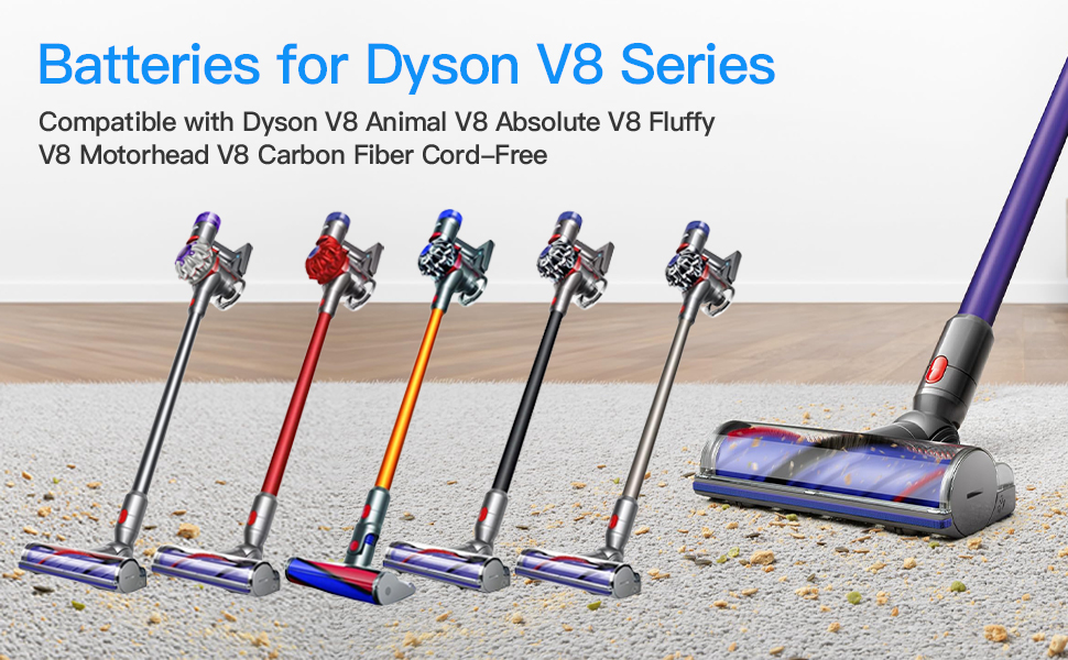 Змінна батарея 6000 мАг для Dyson V8 Absolute/Animal/Fluffy/Motorhead SV10