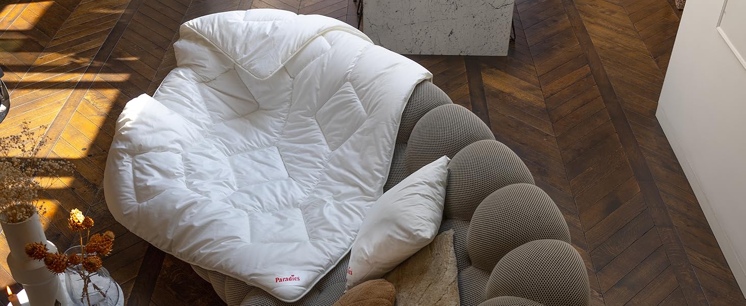 Ковдра Paradies Ganzjahresdecke 135x200 см - Prima Bio, тепла та дихаюча, стегане покривало для ліжка 135x200 см