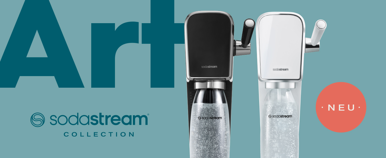Сифон для газування води SodaStream ART, пляшка 1л та циліндр CO2, чорний