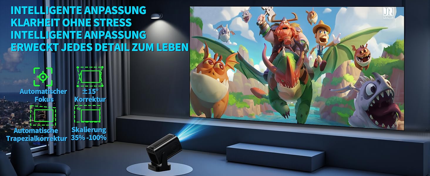 Портативний проєктор Mini Beamer 4K Full HD 1080P з WiFi 6, Bluetooth 5.2 та автоматичною корекцією трапецеїдальних спотворень. Підтримка HDMI, TV Stick, Memory Stick, Laptop. Білий (NT10-Black)