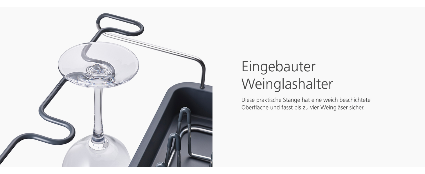 Сушарка для посуду Joseph Joseph Extend з нержавіючої сталі, висувна, компактна, з підставкою для столових приборів та поворотним зливом (2 яруси, сіра)