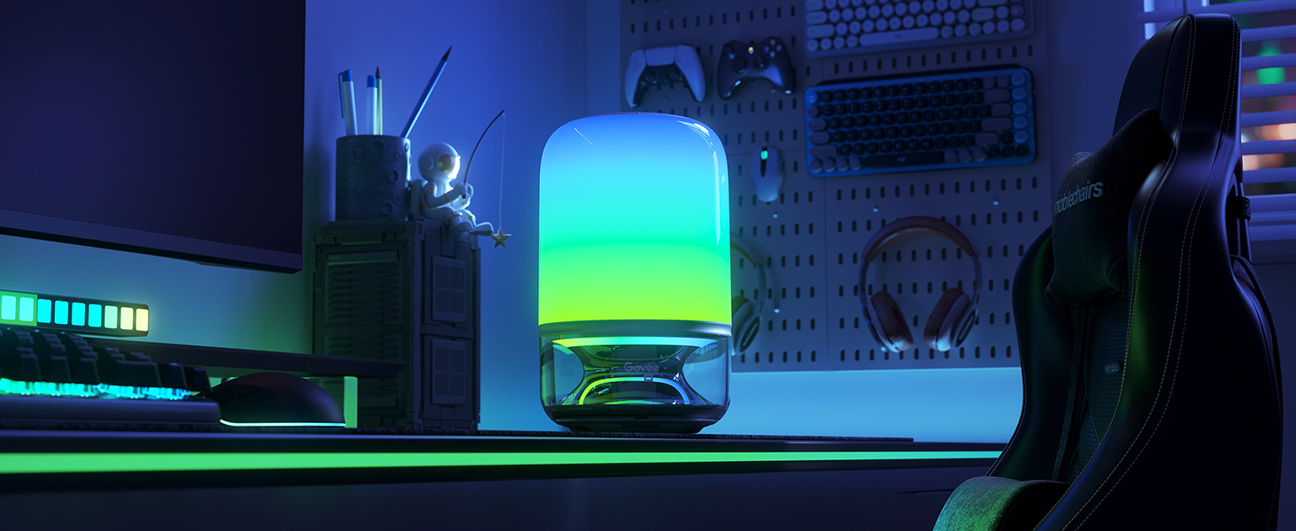 Govee LED лампа з колонкою JBL, Matter-сумісна, акумуляторна, 16 музичних режимів та 100+ сцен