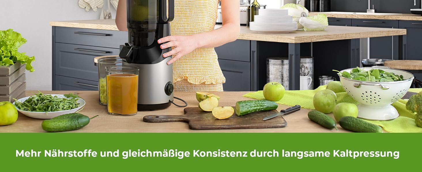 Шовковий відцентровий соковичавник Balter ES-01P: велика завантажувальна горловина 135 мм, 300 Вт, для овочів та фруктів, BPA Free, тихий