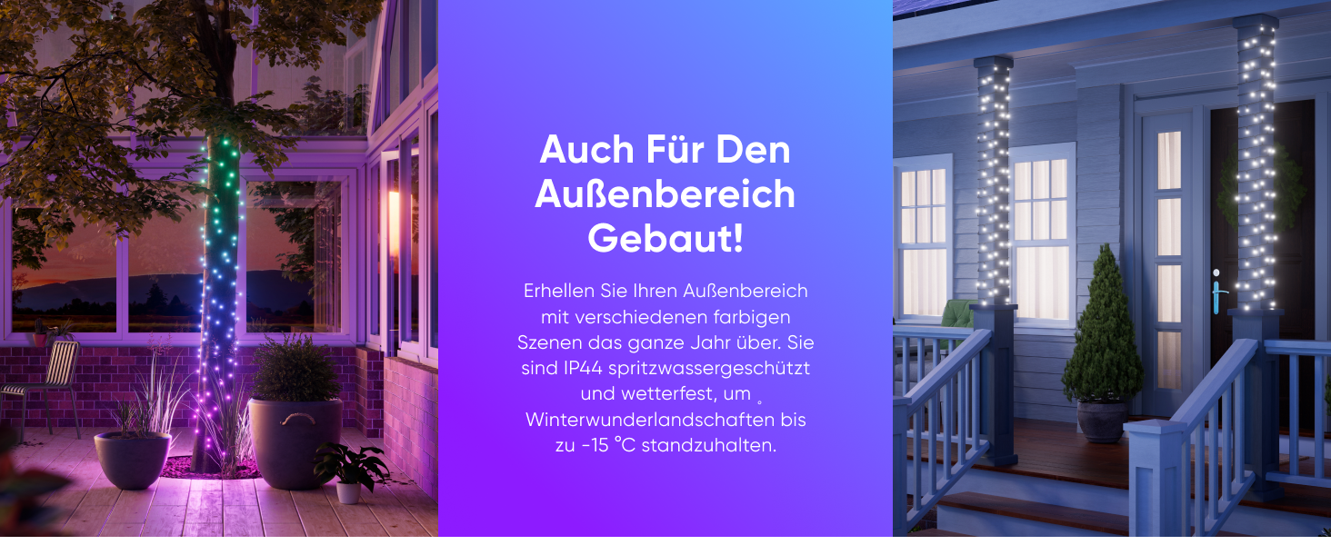 Nanoleaf Holiday String Lights Outdoor - 25 метрів, 300 LED, 18W, EU Smarte Lichterkette Pro