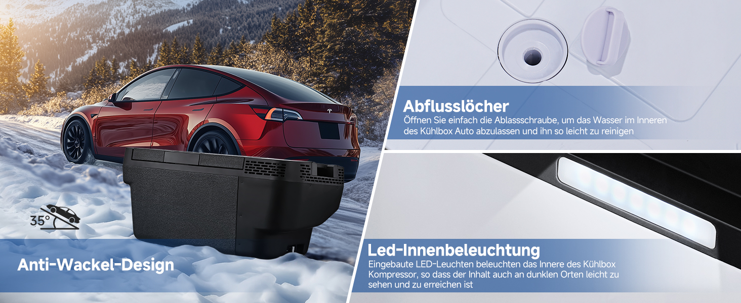 Компактний компресорний холодильник AAOBOSI 35L з Wi-Fi, USB, 12/24/240V для авто, кемпінгу та подорожей