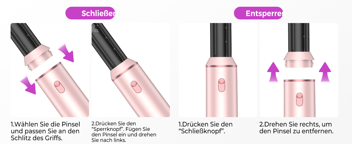 Airstyler 5 в 1: Фен-щітка для волосся з насадкою для локонів, чорно-золотий (5 в 1: Рожевий) - професійний стайлер для укладання