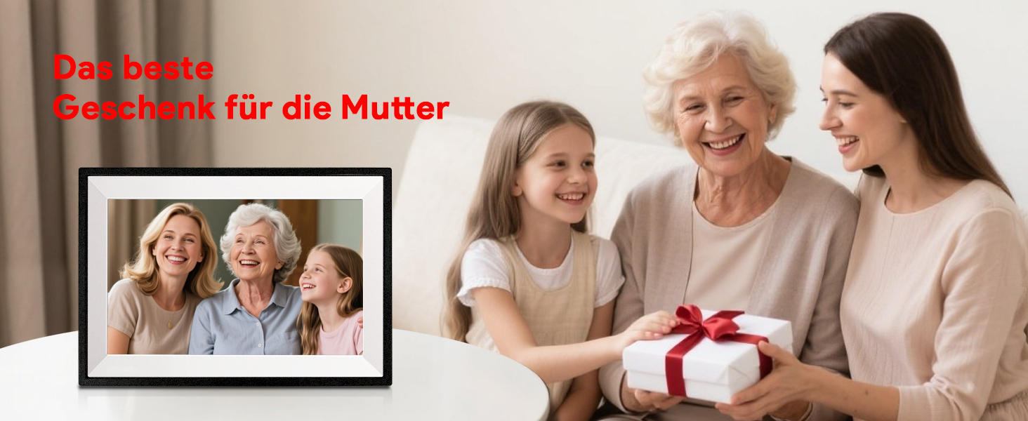 Frameo Цифровий фоторамка 10.1 дюйма, WALN, 32 ГБ, автоповорот, відправка фото/відео через додаток