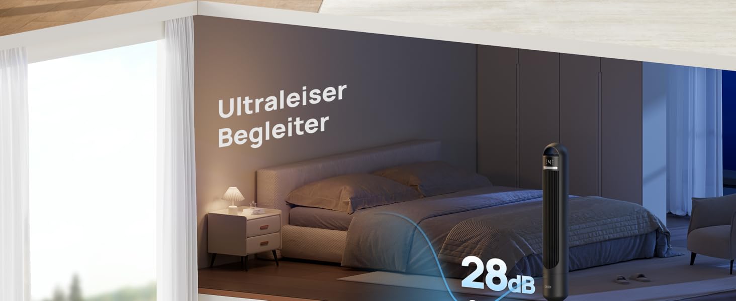 Вентилятор підлоговий DREO Smart Tower 91.5 см: тихий, з пультом, WiFi, Alexa/Google, 90° осциляція, 4 режими, таймер 8 год, для дому/офісу (чорний)