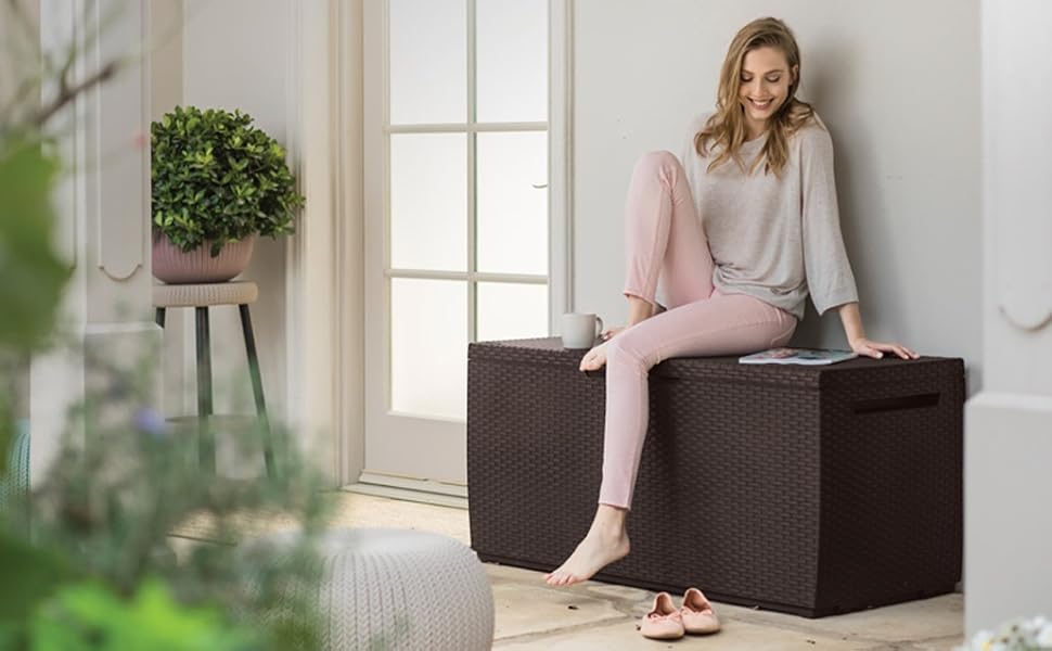 Ящик для зберігання Keter Capri 305л коричневий, водонепроникний, для саду та тераси