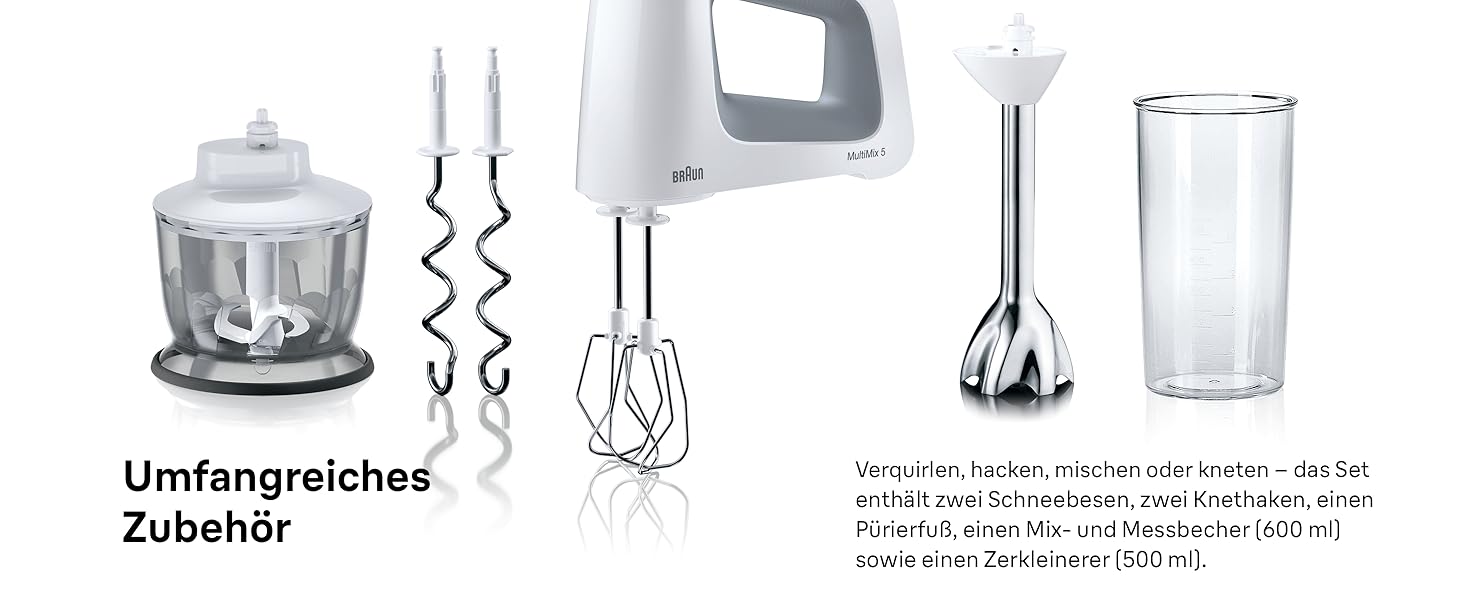 Блендер ручний Braun MultiMix 5 HM 5137 білий 750 Вт з насадками