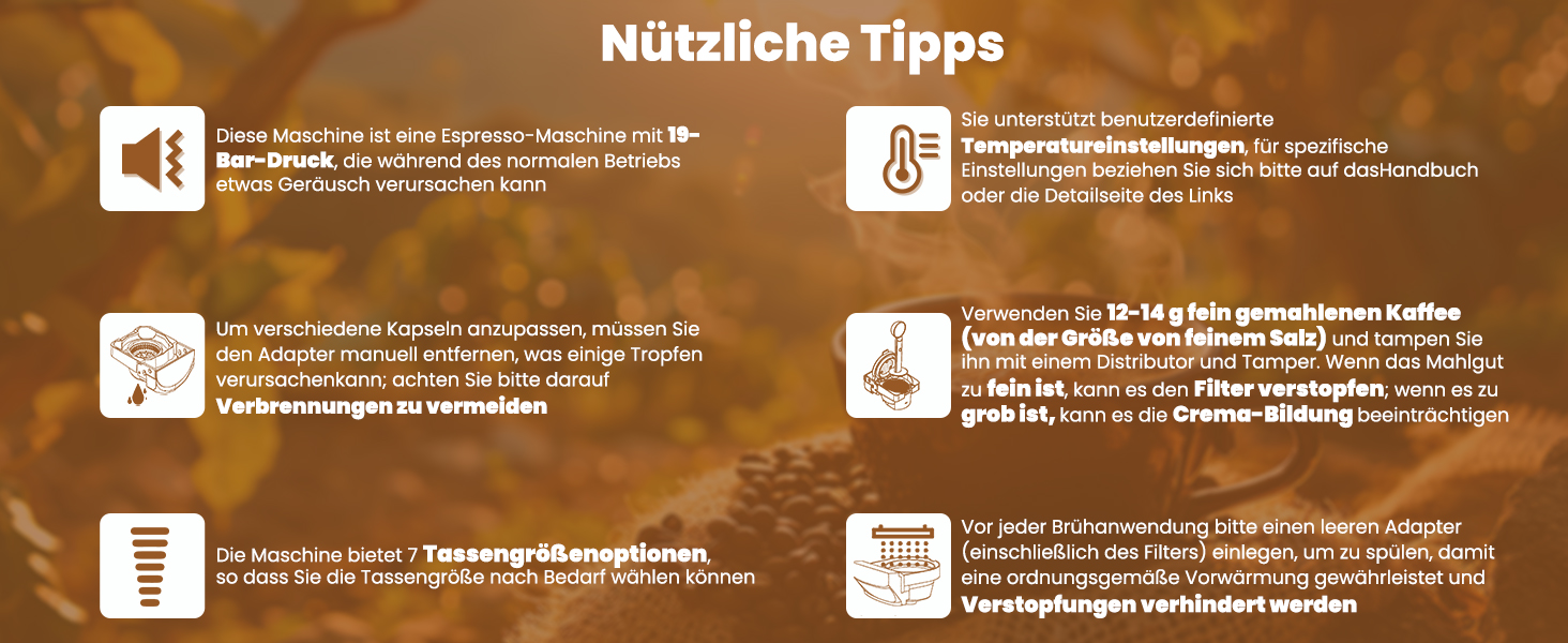 Кавомашина Magician1 Mini Kapselmaschine 5в1 для Nespresso, Dolce Gusto, Lavazza A Modo Mio, ESE 44, кавової гущі | 20 бар, 1450 Вт, LED-дисплей, 7 рівнів води | для дому та офісу, червона