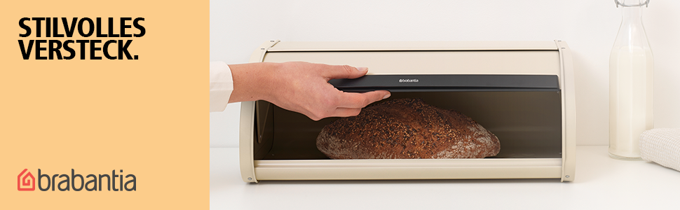 Контейнер для хліба Brabantia Rollbrotkasten з матової сталі, великий, Soft Beige