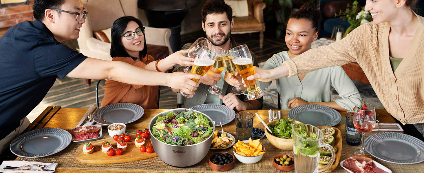 Салатниця-швидкоочисник з нержавіючої сталі 18/10 з ручним приводом та мискою об'ємом 4,5 літра, придатна для миття в посудомийній машині, чорний прозорий кришка