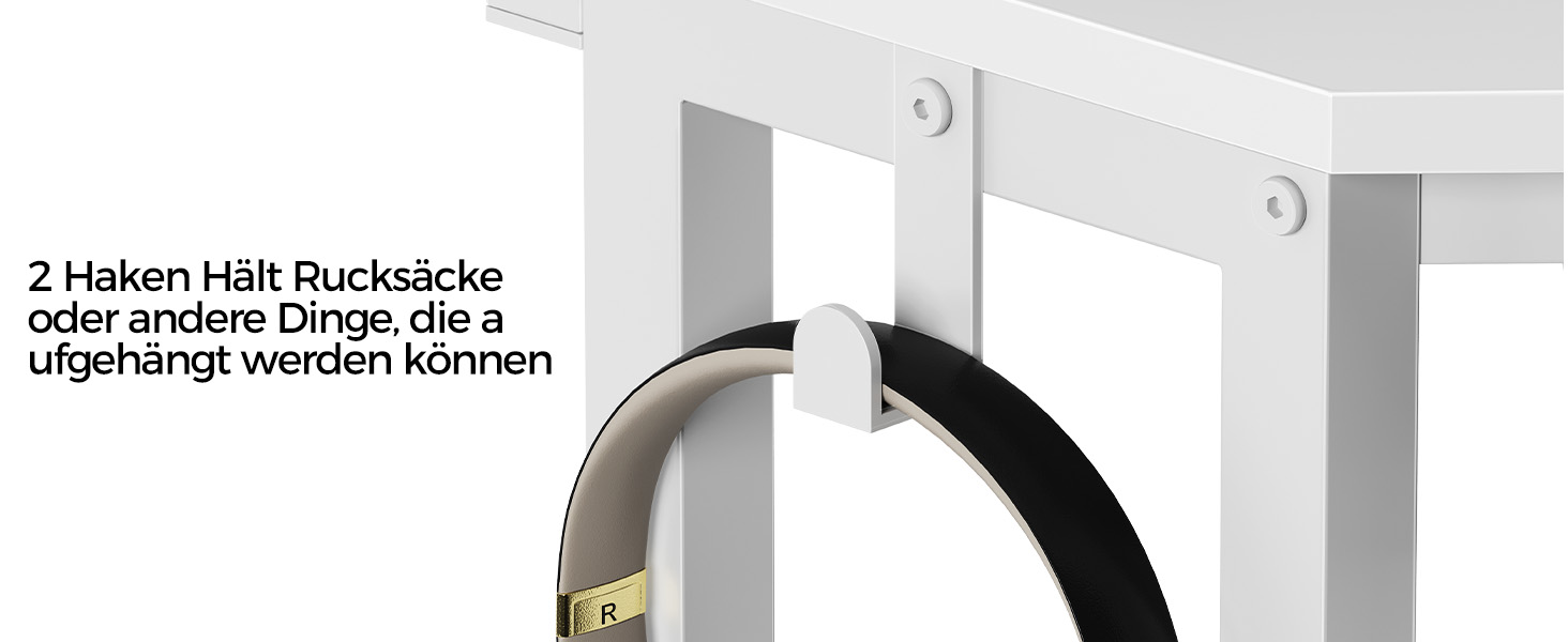 Стіл Rolanstar з шухлядами, 120x47 см, ігровий стіл з розеткою, LED-підсвітка та підставка для монітора, стіл для комп'ютера з підставкою для клавіатури, білий