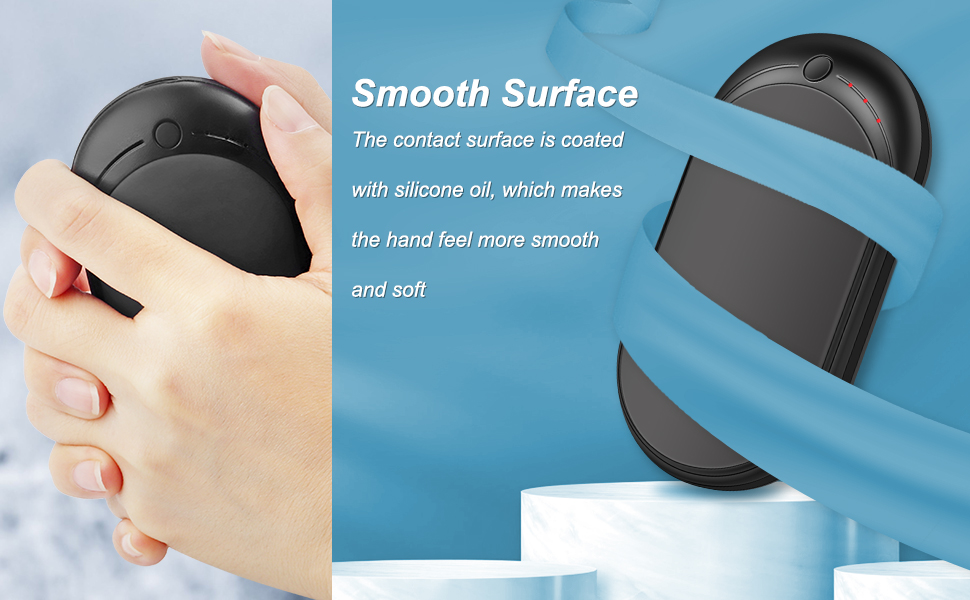 Електричний грієчка USB, Powerbank 5200mAh, портативний кишеньковий грієчка, багаторазовий, для жінок та чоловіків, Raynaud, Outdoor, кемпінг, полювання, катання на лижах, чорний та білий (чорний та сірий)