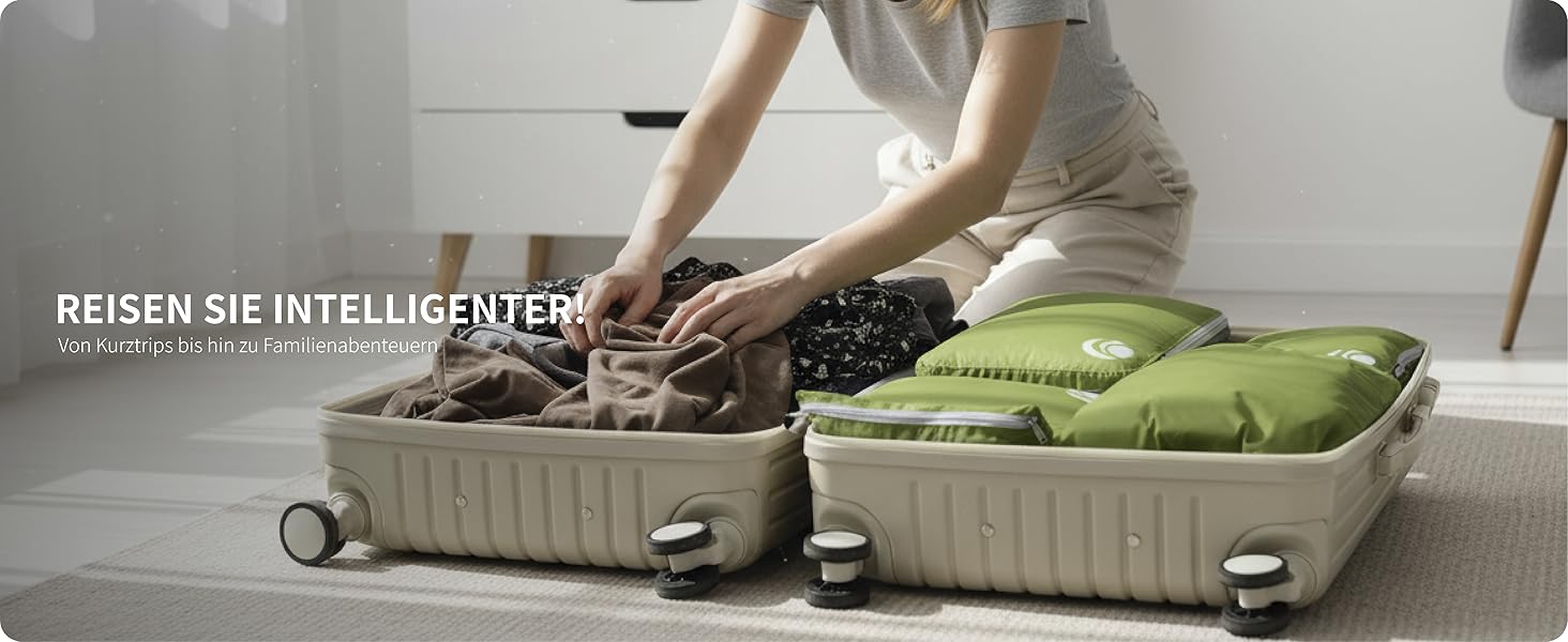 Набір компресійних органайзерів для одягу Cipway для подорожей, ультралегкі пакувальні куби для валізи та рюкзака, 6 шт, зелений