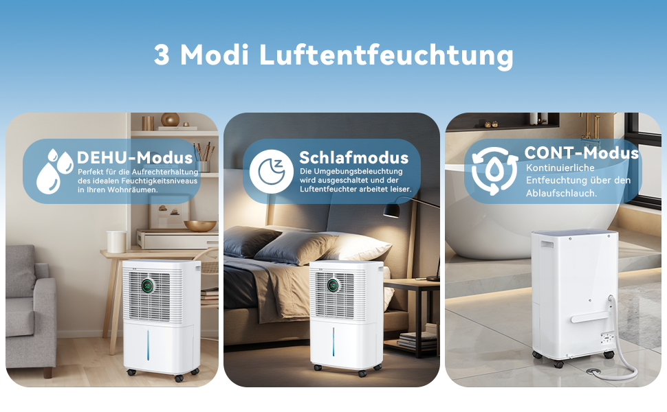 Електричний осушувач повітря 16л/24г з цифровим дисплеєм вологості, таймером 24г, безперервною подачею води, для квартири/підвалу, 16л/24г, 35㎡