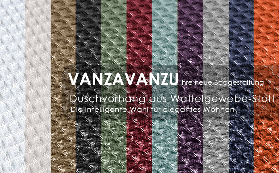 Шторка для душу з льону з металевими кільцями, тканинна, текстильна, для ванни, антигрибкова, водонепроникна, важка, для ванної кімнати, 182 x 182 см (Морська синя) (Вафля - Турквіс, H214 x B182 см (1 шт))