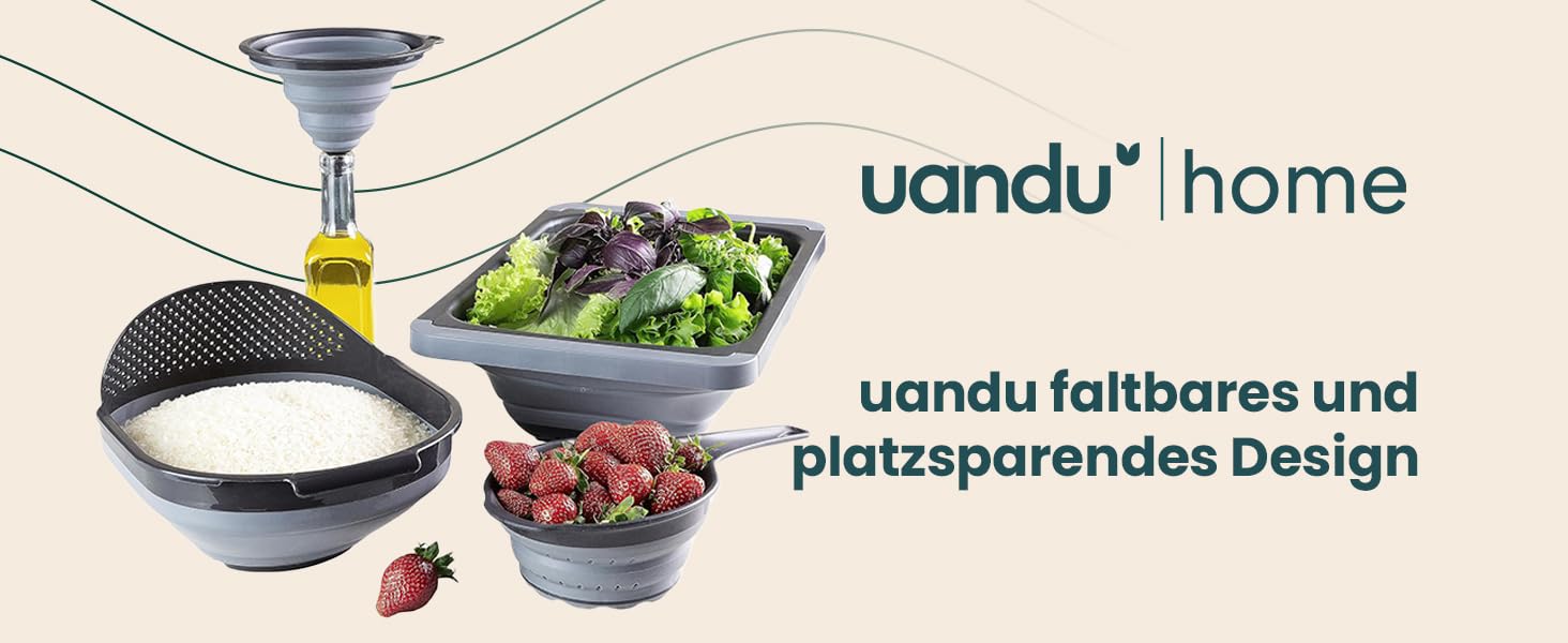 Набір з 4 сит uandu, сито для макаронів, сито для просушування, всі складні, кухонні гаджети, кухонне приладдя, виготовлені з високоякісного силікону і пластика, кухонне сито для раковини, кухонний гарнітур, похідна кухня, складне сито для макаронів