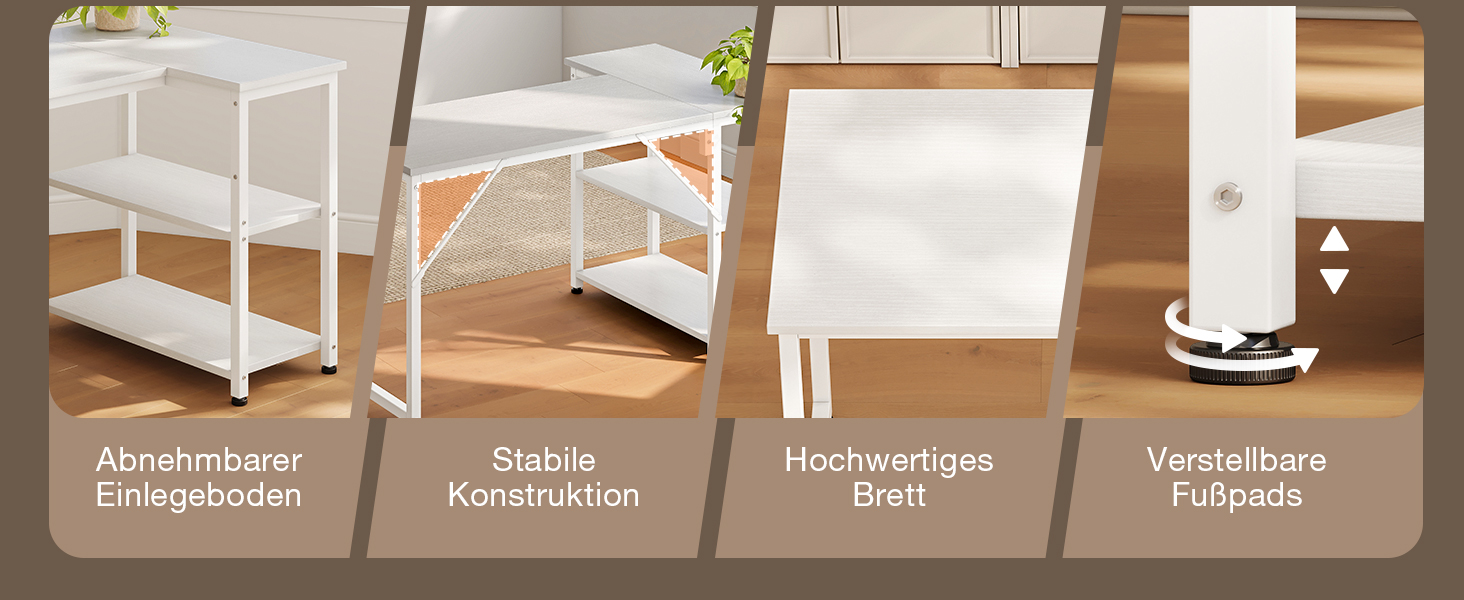 Ігровий стіл Coleshome, кутовий, з обертовим ящиком, 120x70 см, білий