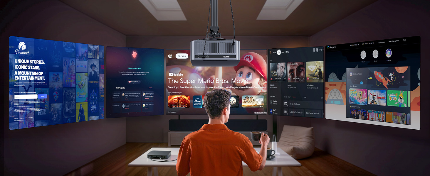 Проєктор Beamer 4K з Google TV 14.0