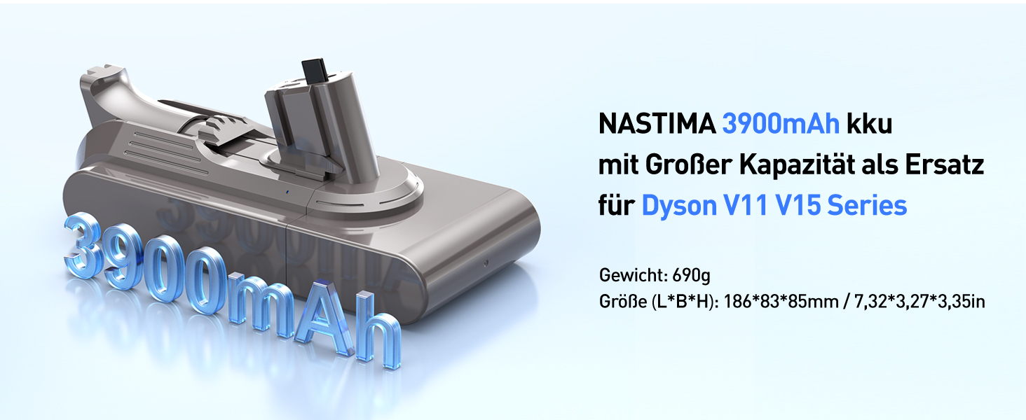 Акумулятор NASTIMA 25.2V 3900mAh Li-ion для пилососа Dyson V11/V15 (Animal, Complete Extra, Fluffy Extra, SV15, SV18) - оригінал