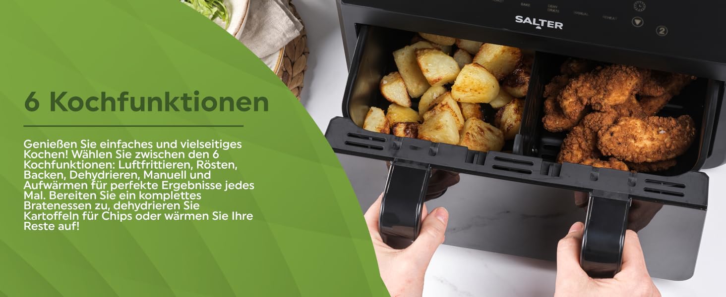 Фритюрниця Salter 4.2 л, ручна, без олії, EK6364VDE – мультикухня для м'яса та риби