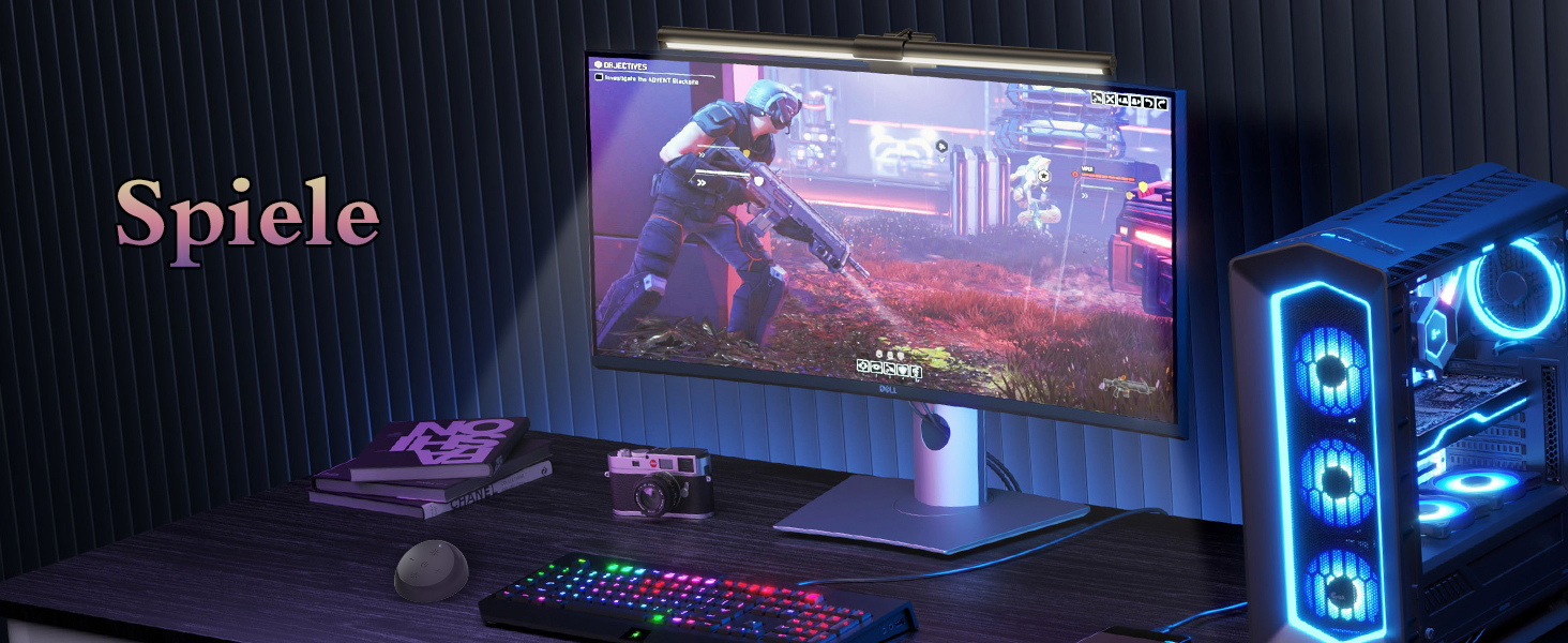 LED лампа для монітора з USB та сенсорним керуванням, захист від синього світла, регулювання яскравості та кольорової температури, настільна лампа для комп'ютера