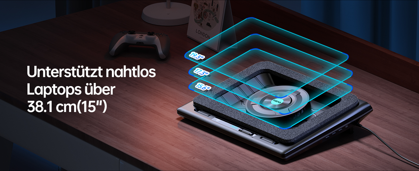 Охолоджувач для ноутбука llano V12, підставка з вентиляторами (без RGB), Cooling Pad