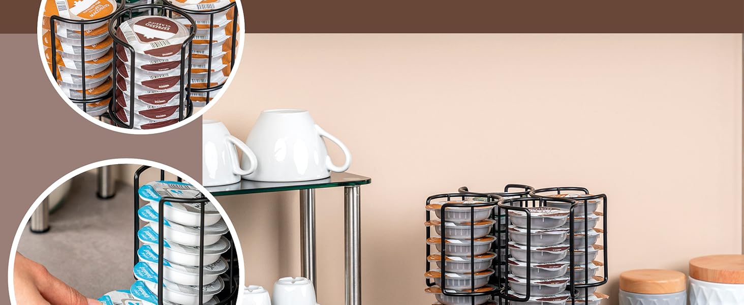 Підставка для капсул Tassimo Eluno, органайзер для 64 капсул, поворотний на 360°, чорний