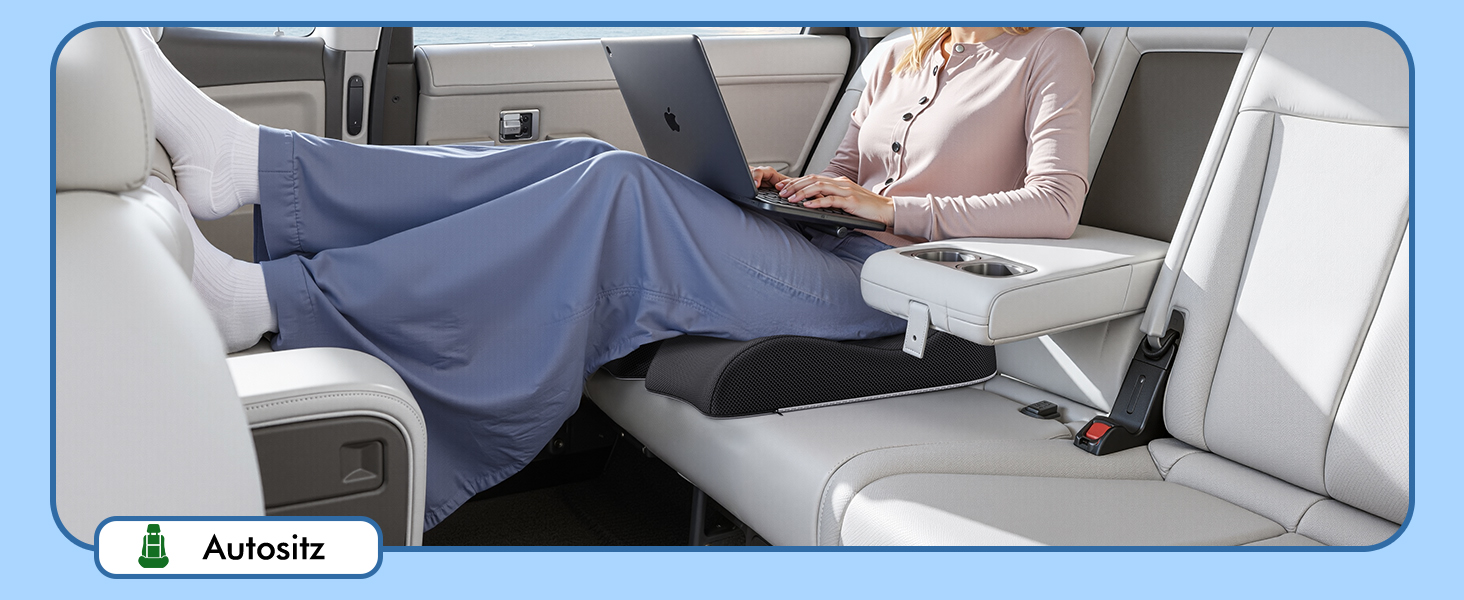 Ортопедична подушка для сидіння Benazcap з ефектом пам'яті (Memory Foam) – ергономічна подушка для розвантаження тиску в авто, офіс, геймінг та дім, зі знімним чохлом, 45*41*8 см