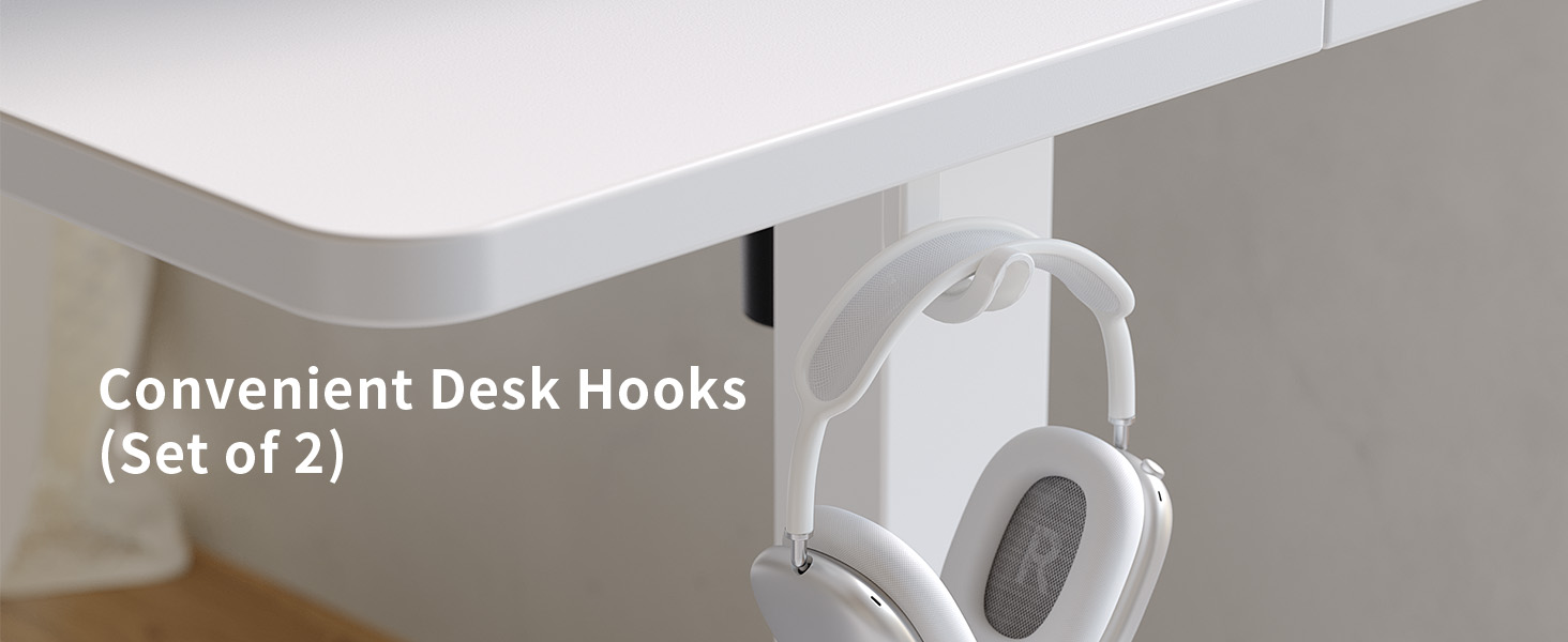Електричний підйомний стіл FEZIBO 100x60 см, регульований робочий стіл з USB-C та USB-A портами, 3 режимами пам'яті, висота 72–118 см, білий