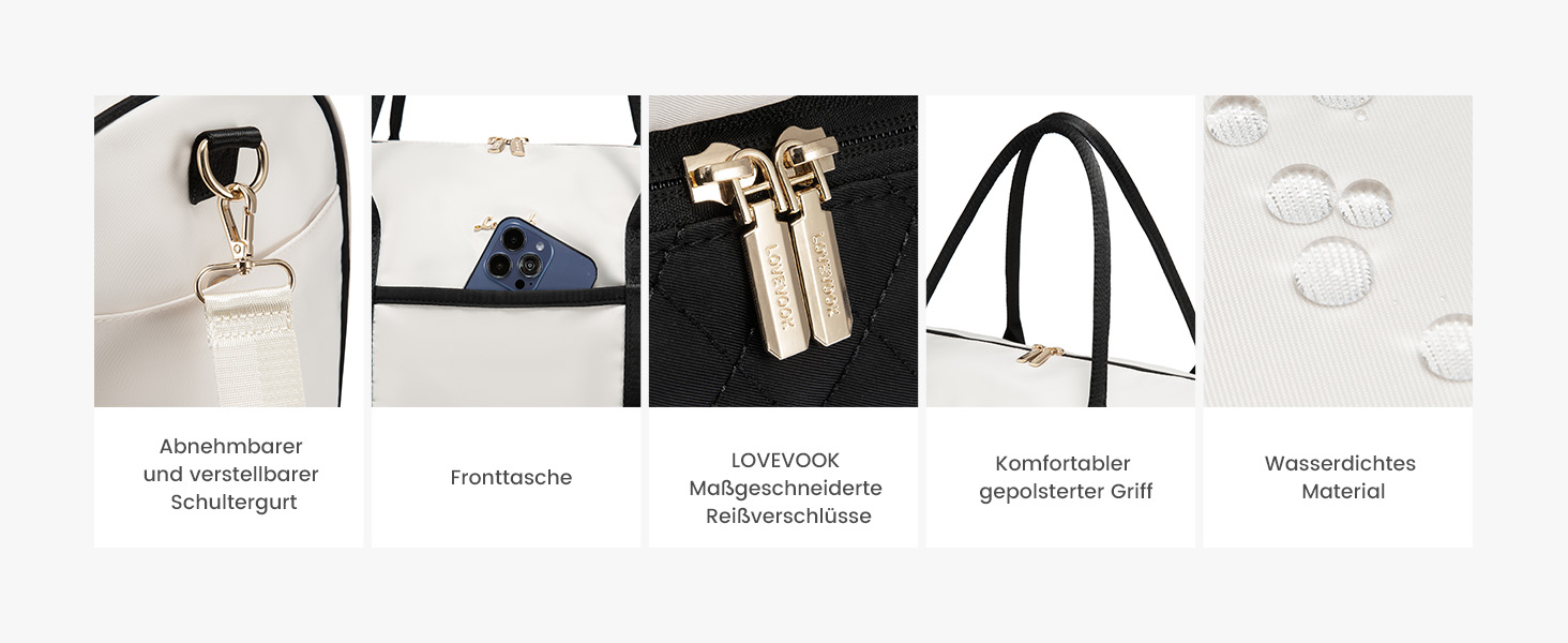 Сумка-мішок LOVEVOOK для жінок: дорожня, спортивна, з відділенням для взуття та мокрих речей, 2 шт. у наборі, 35л, бежевий & хакі