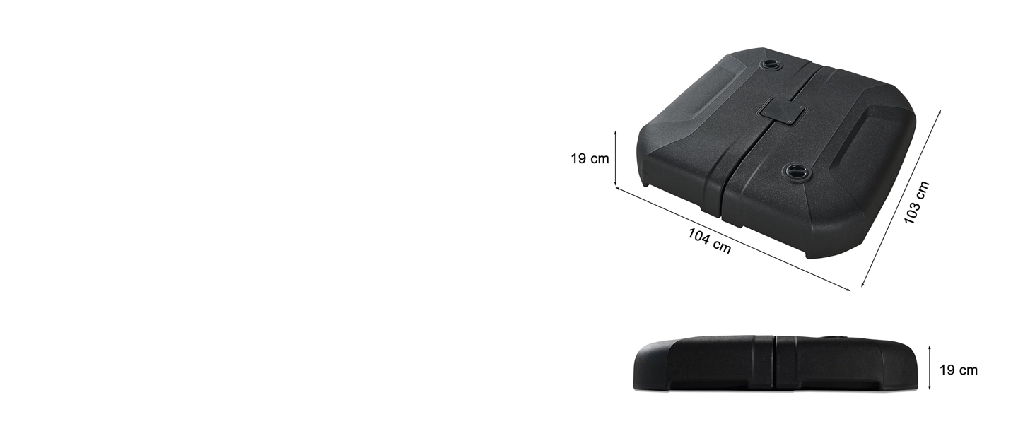 Парасолька від сонця PURPLE LEAF 300x400 см, велика підвісна парасолька-ампел з рукояткою, поворотом на 360° та хрест-підставкою для тераси та балкона, чорна