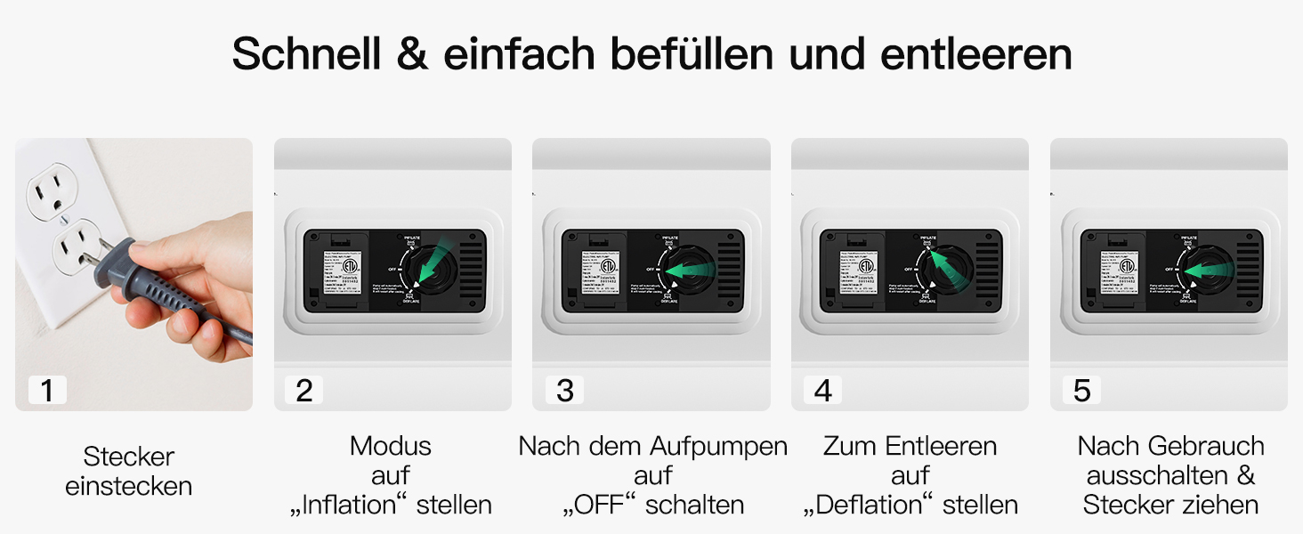 Надувний матрац для двох осіб 203x152x40 см з електричним насосом, самонадувний, для дому