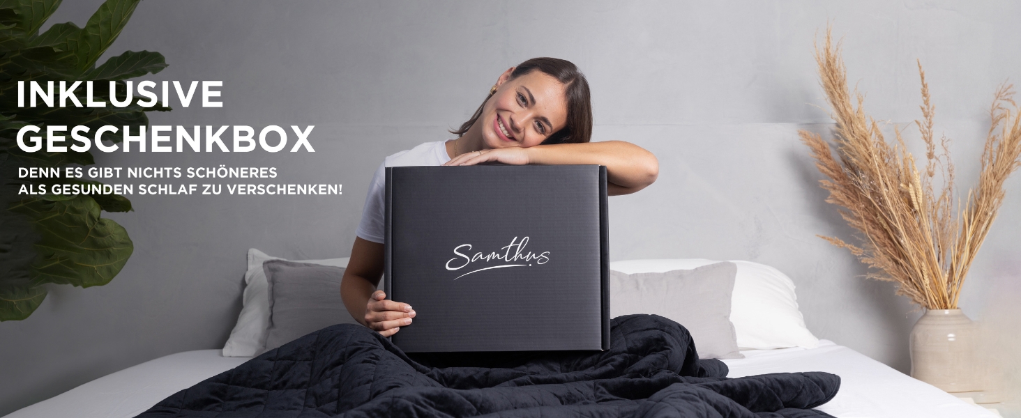 Обтяжуюча ковдра Samthus 135x200 см, 9 кг, фліс Sherpa, сертифікат Oeko-Tex, чорна